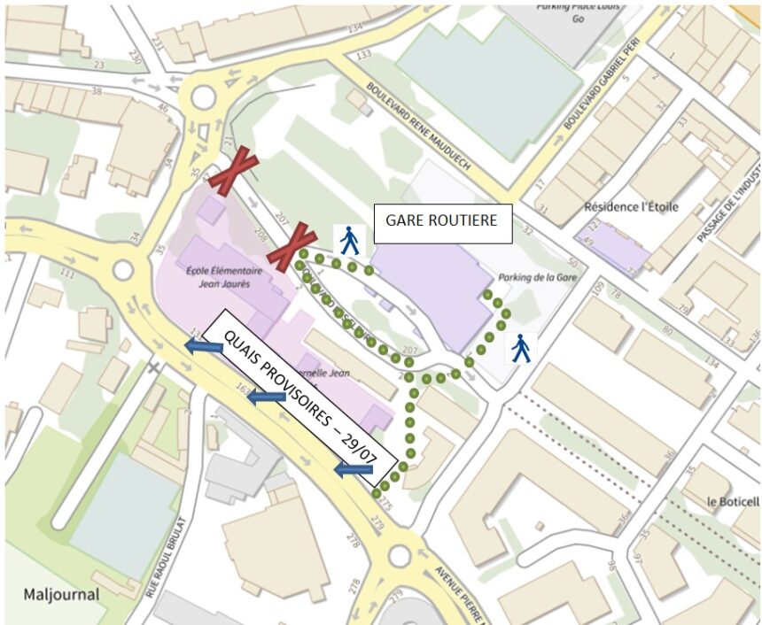 FERMETURE GARE ROUTIERE (accès aux quais) le 29 Juillet 2025
